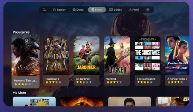 Application ZEN IPTV sur Apple TV